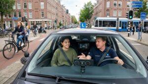 Eerste rijles tips Amsterdam West beginner leerling met rijinstructeur in lesauto