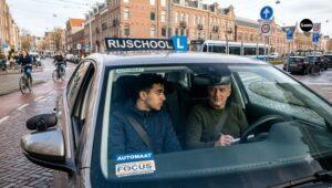 Student prepares for automatic practical exam in Amsterdam