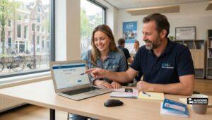 Student logt in op Mijn CBR om rijschool te machtigen