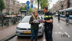 Boete rijden zonder rijbewijs in Nederland tijdens politiecontrole in Amsterdam West